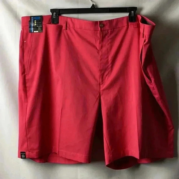NWT ROUNDTREE & YORKE BIG MENS SIZE 50 CORAL CLASSIC FIT FLAT FRONT SHORTS - Picture 2 of 15